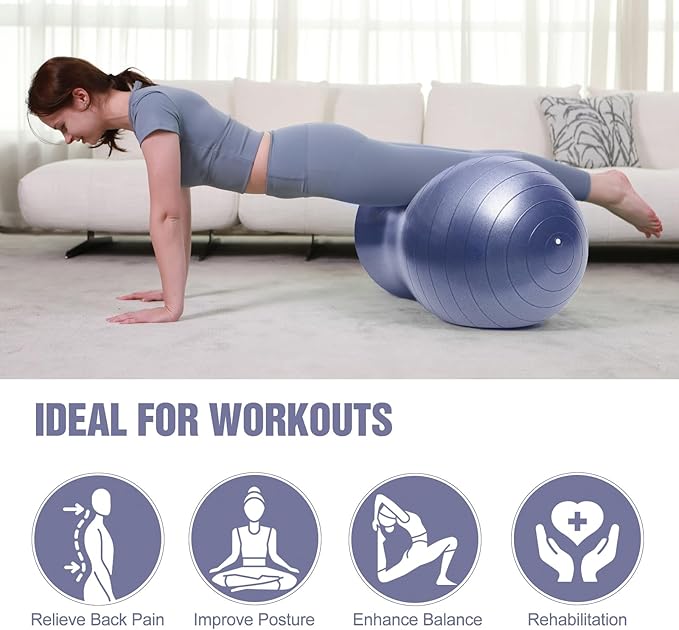INPANY Peanut Ball - Exercise Ball for Labor Birthing, Anti-Burst Physical Therapy for Kids, Core Strength, Flexible Seating, Home & Gym Fintness, Sensory Chair Wiggle Seat for Girls and Boys