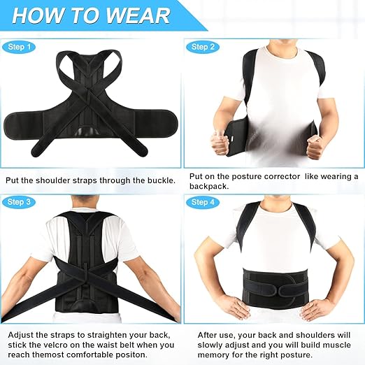 PAZAPO Posture Corrector for Men&Women - Back Brace for Lumbar Support and Upright - Breathable Back Straightener Back Corrector(Small(24-29 Inches))