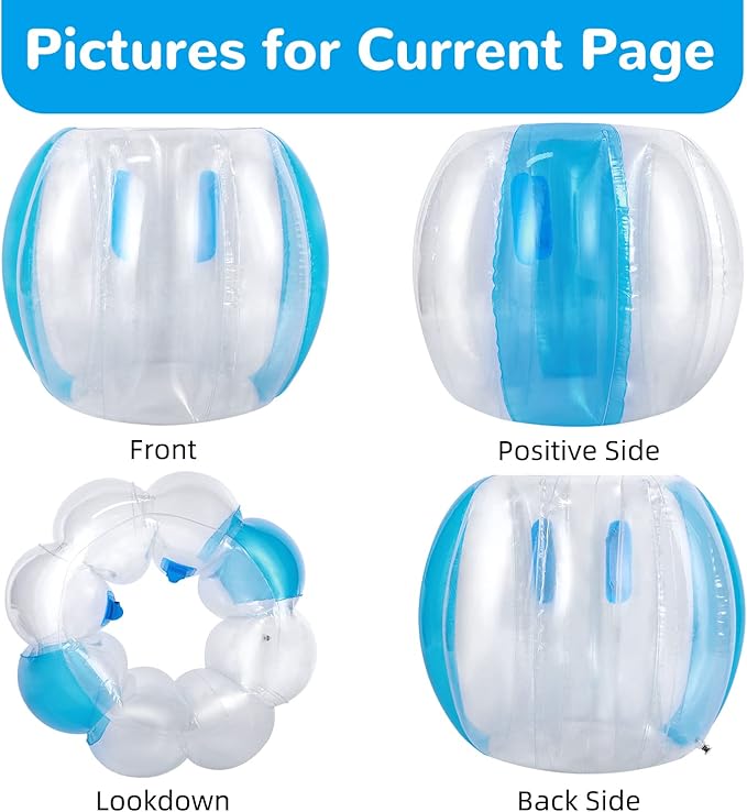 Theefun Bumper Balls, 2 Pack 36inch Inflatable Sumo Ball Bopper Toys for Kids 50-100lb, Physical Outdoor Active Play, Giant Human Hamster Knocker Body Zorb Ball, Body Bubble Soccer Ball
