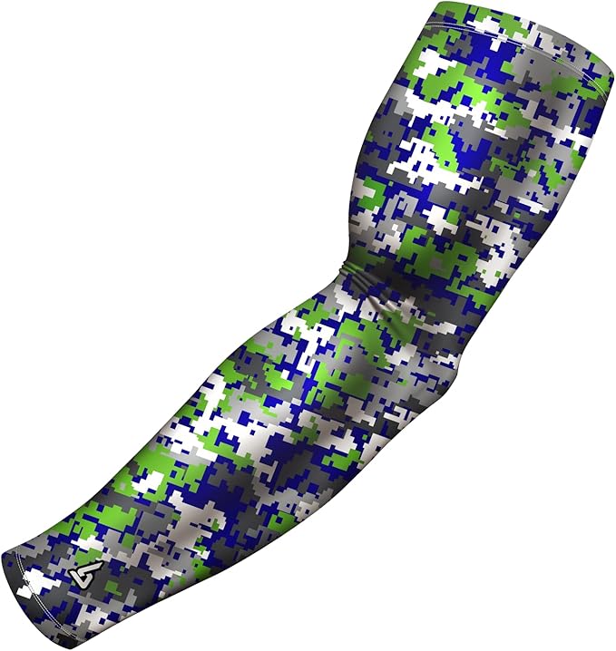 B-Driven Sports Pro Fit Compression Arm Sleeve for Men Women & Youth, Basketball Baseball Football, Single Digital Designs