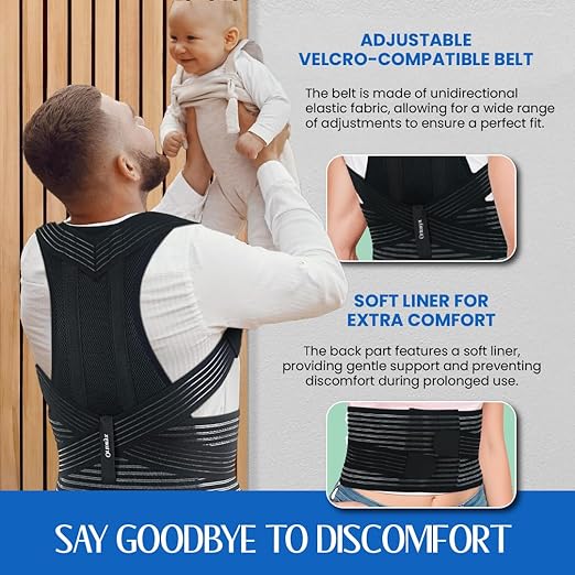 ORTONYX Back Brace Posture Corrector Clavicle and Shoulder Support for Women and Men, Upper Back Pain Relief - Scoliosis, Hunchback, Hump, Thoracic, Spine Corrector/8247