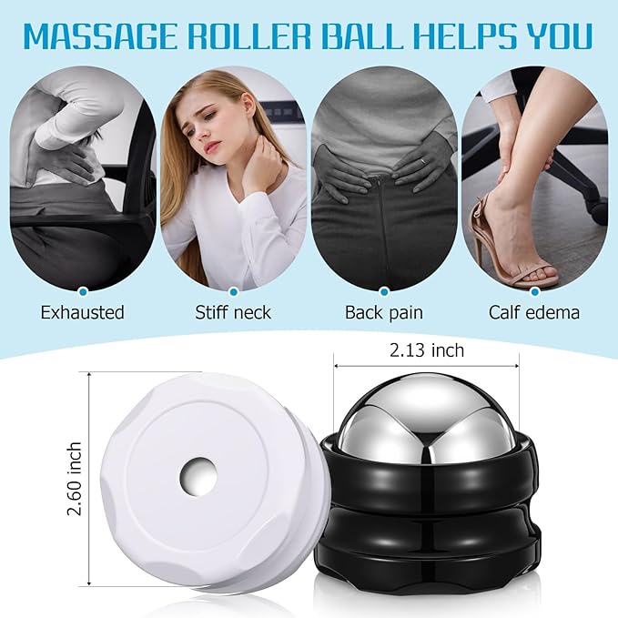 2 Pack Massage Ice Ball Massage Cryo Balls for Muscle Soreness Relief Handheld Therapy and Relax Tool for Plantar Fasciitis Sore Muscles Migraine Injury