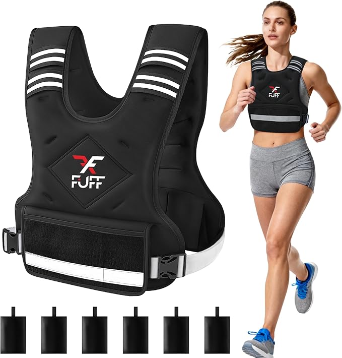 FUFF Weighted Vest Woman, 4-10/11-20/20-32 Lb Adjustable Weight Vest for Women Men, Female Strength Training Body Vest for Walking Exercise Running Workout