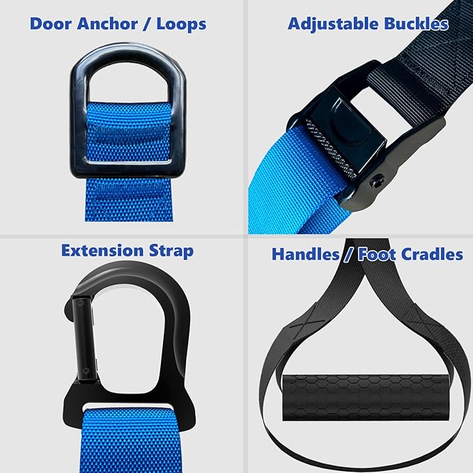 Bodyweight Straps for Home Workouts, Full-Body Resistance Training Kit for Strength, Powerlifting, and Core Exercise