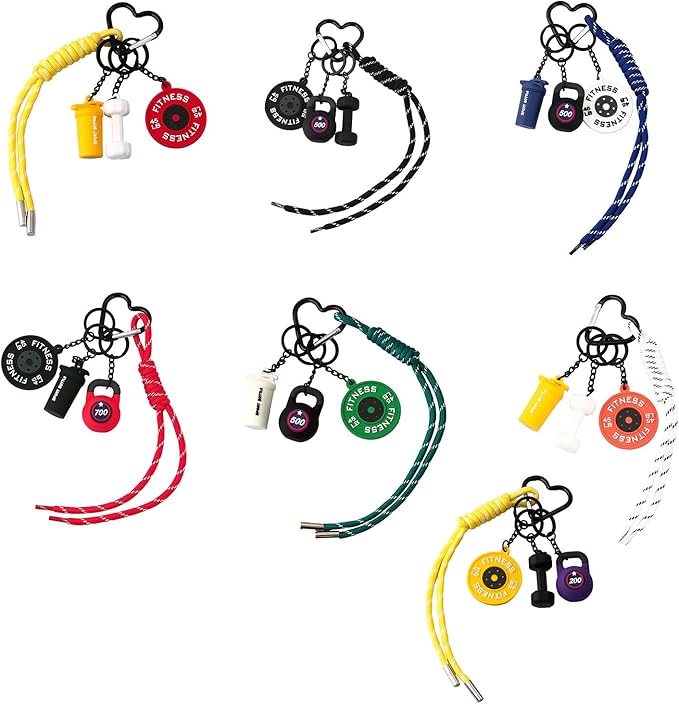 Gym Dumbbell Barbell Kettlebell Purse Keychain - Muscle Faith Cup Rope Gym Bag Handbags Purse Charms - Fitness Gift