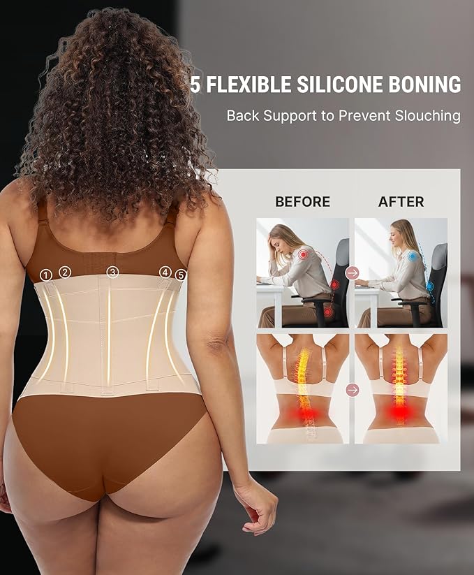 FeelinGirl Waist Trainer Belt Waist Cincher Trimmer Ab Belt Tummy Control Body Shaper with Triple Wrap Women and Men