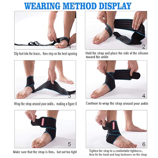 Candy Li Ankle Brace for Sprained Ankle, Ankle Support for Women & Men, Adjustable Compression Wrap Breathable Nylon Super Elastic & Comfortable for Sports– Grey(1 Pair)