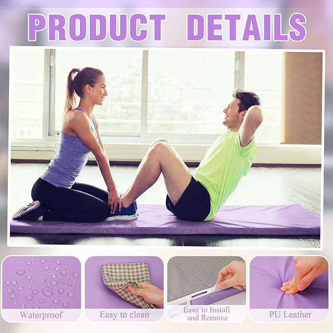 Lyrow 2 Inch 72"x24" Thick Foldable Yoga Mat with Carry Strap, Non-slip Portable Foam Gym Mat for Yoga, Pilates and Stretching