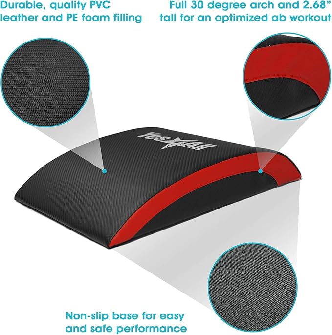 Yes4All Ab Exercise Mat/Abs Wedge - Sit Up Pad - Abdominal & Core Trainer Mat for Full Range of Motion Ab Workouts