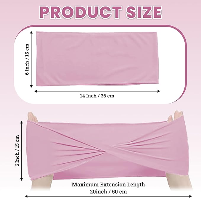 MDS Pack of 125 Spandex Chair Sashes Bows Elastic Stretch Dining Chair Bands Ties Without Slider Buckle Universal fits for Wedding Baby Shower Birthday Party Banquet Event Decoration - Blush Pink