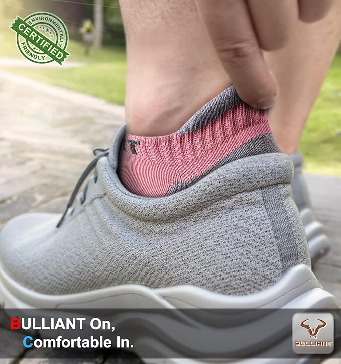 BULLIANT Men Running Socks,Active Ankle Socks No Show For Men With Cushioned Footbed Arch Support Breathable Wicking