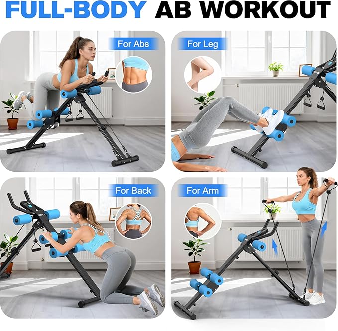 DERACY Ab Workout Machine Adjustable Ab Trainer Abdominal Trainer for Home Gym Foldable Ab Crunch Machine for Core 440 LBS