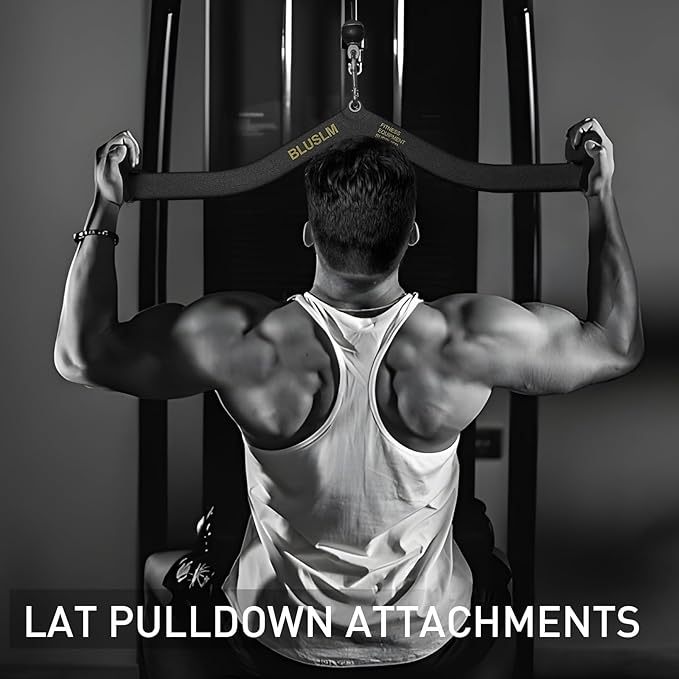 LAT Pull Down Bar for Cable Machine, LAT Pulldown Attachments T-bar V-bar Cable Attachment for Gym, Back Tricep Strength Training Handle