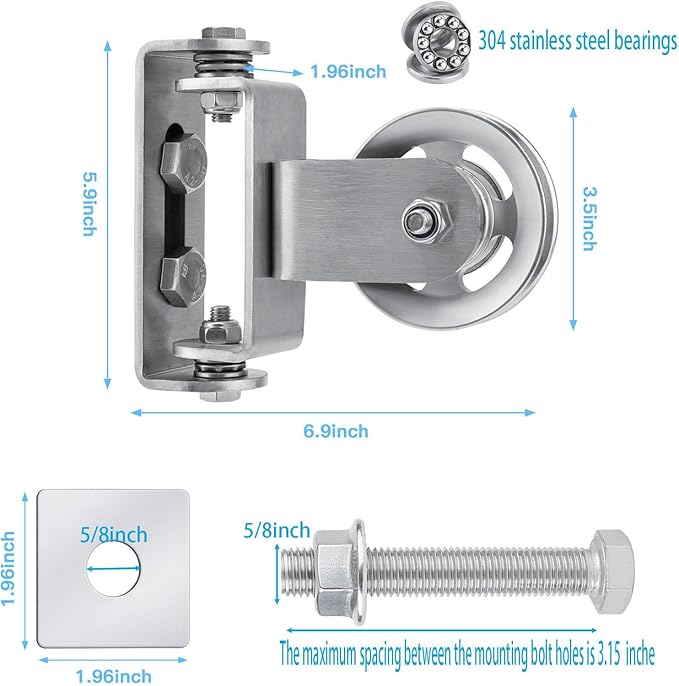 Cable Pulley System for Squat Rack,Gym Pulley Blocks,Upgrade Rotation 180 Degree Rack Mounted Swivel Pulley,Heavy Duty Swivel Pulley for LAT Pulley System,Applicable to:2*2 and 3*3 Inch Power Racks
