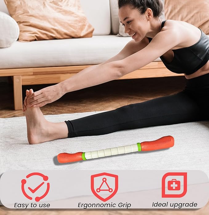 Muscle Roller Stick Ctwctr Massage Roller for Lymphatic Drainage, Cellulite Massager, Leg Massager for Circulation and Pain Relief, Deep Tissue & Trigger Point Massage