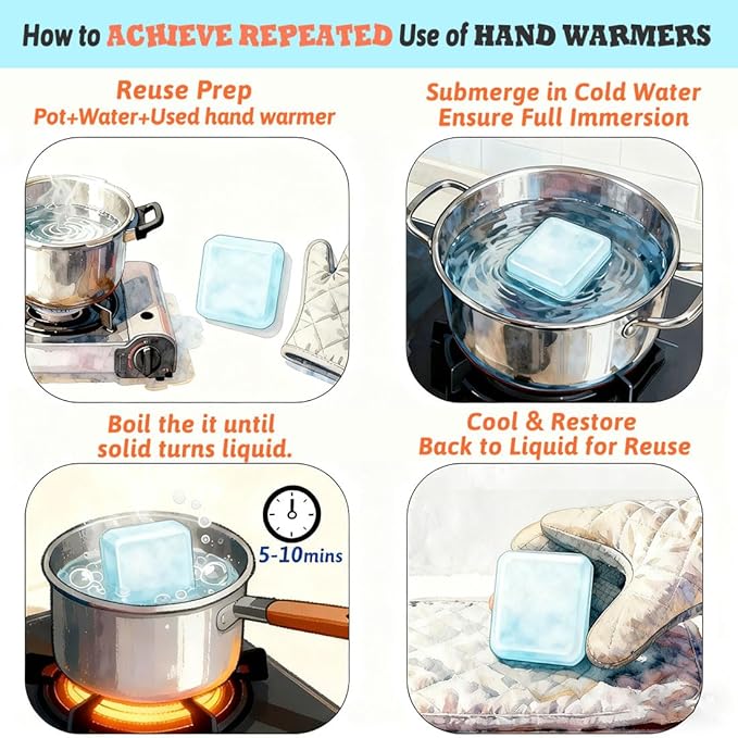6 PCS Reusable Hand Warmers,Reusable Heat Packs，Cute Heating Pack, Hot Therapy Compress, Reusabl Heating Pad for Pain Relief and Camping, Outdoor & Portable