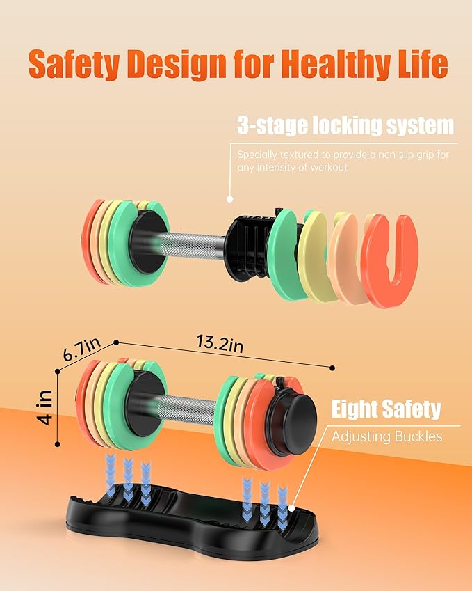 Uboway Adjustable Dumbbell Set: Pair Dumbbells 2.5/5/7.5/10/12.5 lbs with Fast Adjust Weights Plates Storage Tray, Non-Slip Metal Grip for Home Gym Strength Training Free Weight Set for Women Men