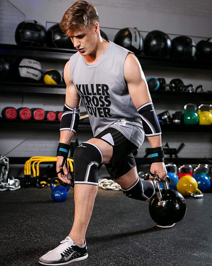 AEOLOS Knee Sleeves (1 Pair)，7mm Compression Knee Braces for Heavy-Lifting,Squats,Gym and Other Sports (X-Large, Black)