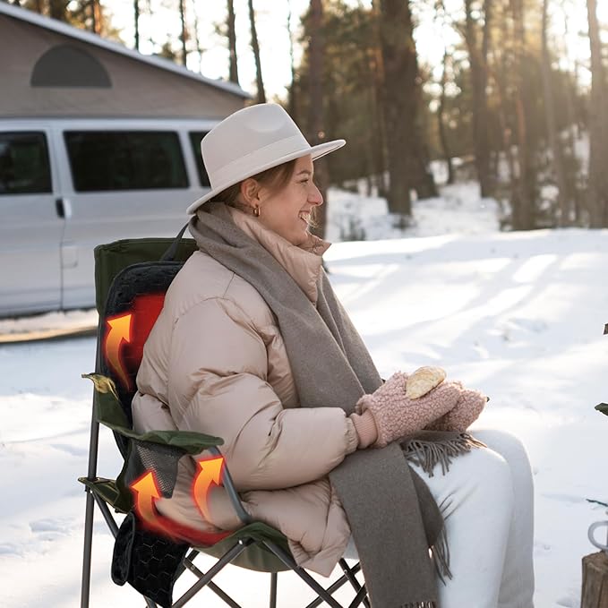 Portable Heated Seat Cushion(No Power Bank) Heated Camping Chair Pad,Foldable Heated Stadium Seat for Bleachers,USB Powered Heated Seats Great for Sports, Fishing, Concerts Black