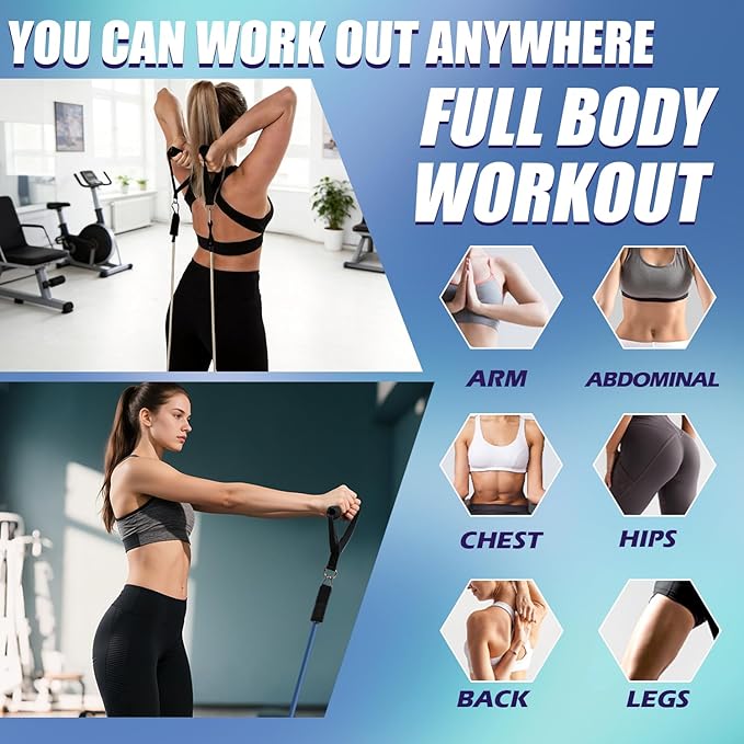 WHATAFIT Resistance Bands, Exercise Bands，Resistance Bands for Working Out, Work Out Bands with Handles for Men and Women Fitness, Strength Training Home Gym Equipment