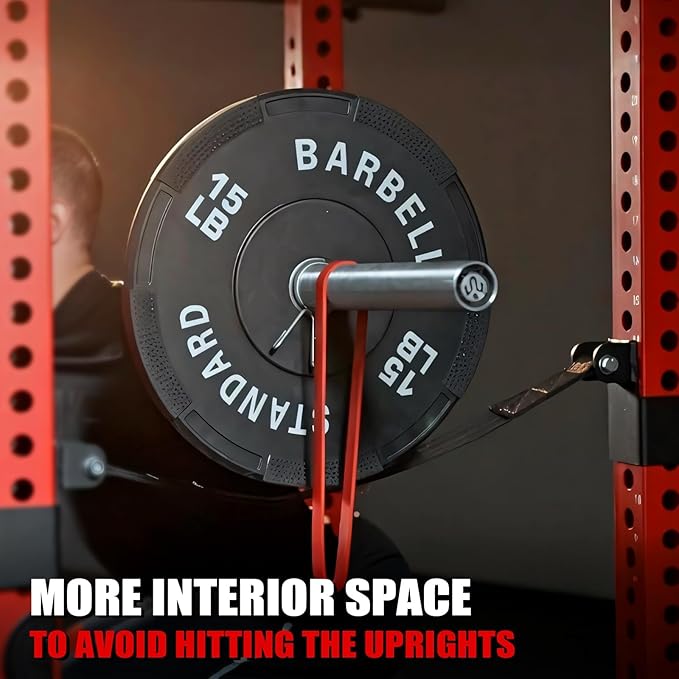 Mikolo 3"x3" Power Cage, Multi-Function Power Rack with LAT Pull Down Pulley System, Commercial Squat Rack for Home Gym with 3x3 Attachment, 1500 lbs Weight Capacity