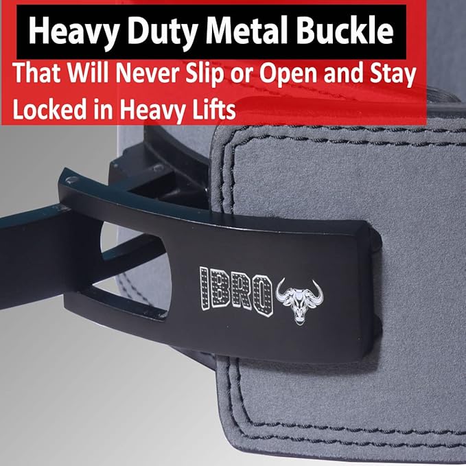 IBRO Powerlifting Lever Gym Belt – Power 8MM, 10MM or 13MM Extreme Heavy Duty Genuine Leather Belts - Squats Deadlifts Bodybuilding Weight Lifting IPF Power Lifting Strongman for Men