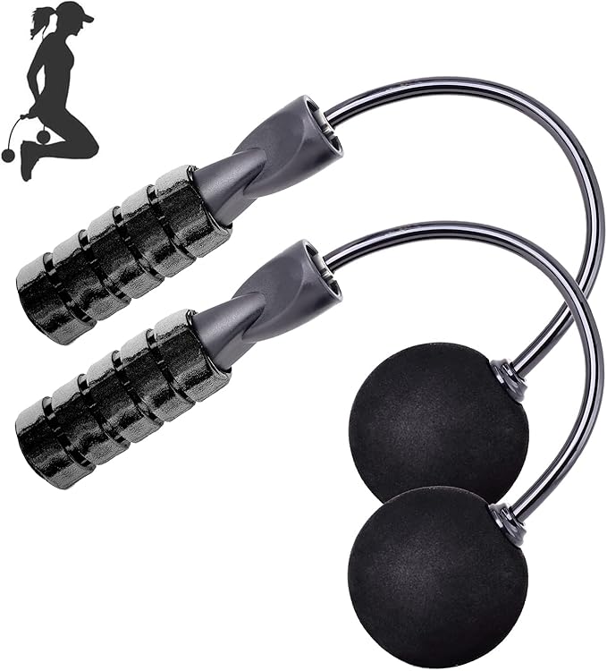 Cordless Jump Rope for Fitness with Indoor Jumping Rope Weighted Ropeless Skipping Jump Rope for Men Women Kids High-Speed Rope Skipping for Narrow Space Fit Weight Loss and General Workouts