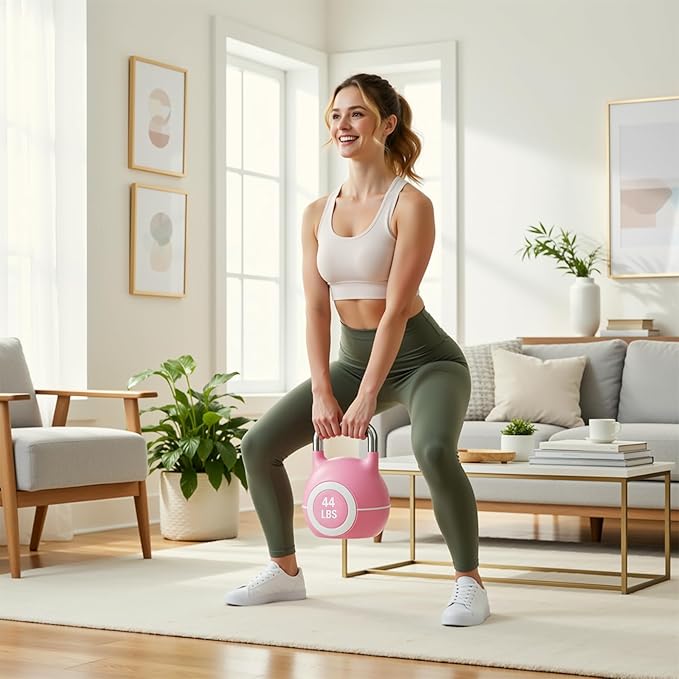 LIFERUN Adjustable Kettlebell Set - 7in1 Kettlebells, Choose 22.5 lb or 44 lb, Quick-Change Weight Dial & Safety Lock, Space-Saving Design, Full-Body Workout & Cross-Training