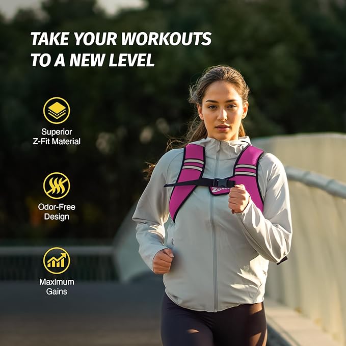 ZELUS Weighted Vest, Washable Z-Fit Soft Iron Weighted Vest for Women and Men, 5/10/15 lb Weight Vest with Reflective Strips & Adjustable Straps, Ultra Thin Weight Vest for Gym Strength Training