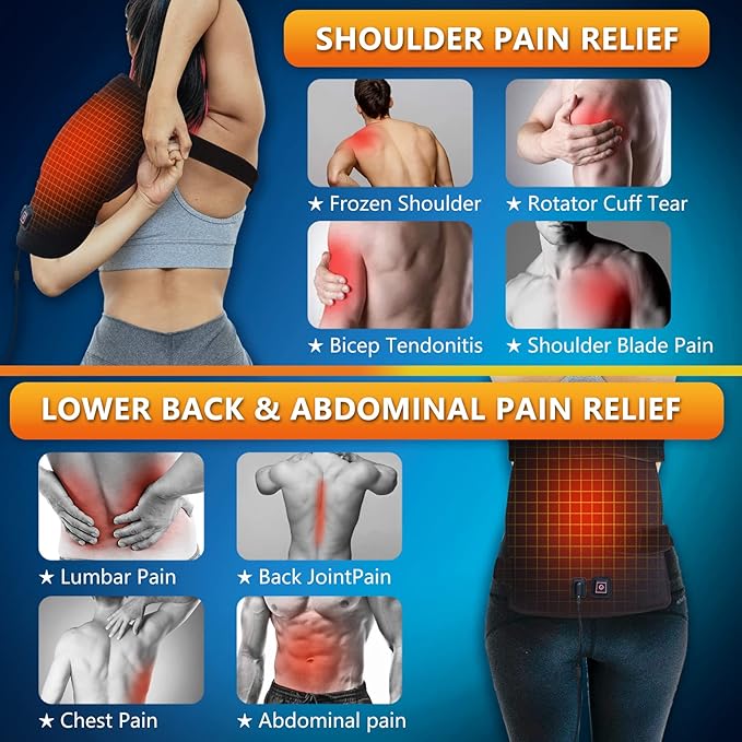 Versatile Heating Pad,Size 14.5" X 11.8" with Elastic Band Heated Wrap for Shoulder, Knee, Hip, Back Hot Therapy for Injuries, Arthritis, Tendonitis, Stiff Joints and Muscles Pain Relief
