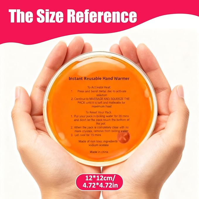 4 Pcs Christmas Pocket Hand Warmer,Reusable Snap Portable Lasting Heating Hands Heater,Pouch Gel Cute Long Lasting Warmth for Camping,Outdoor Xmas Pattern, for Women Men (YX)