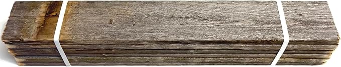Rustic Revival | Handmade Reclaimed Barnwood Craft Bundle | Unfinished Authentic Weathered Wood Planks for DIY, Home and School Projects (24" x 3.5" x .5") 6 Pack