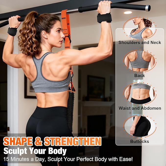Upgraded Pull Up Assistance Bands for Women, Heavy Duty Resistance Bands with Handles, Exercise Band with Door Anchor, Workout Band Set for Pull Up Bar, Full Body Sculpting,Muscle Training, Home Gym