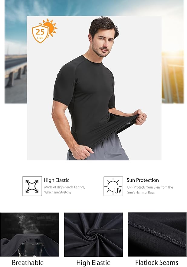 Dalavch 4 Pack Compression Shirts and Tank Tops Men Short Sleeve/Sleeveless Athletic Undershirt for Sport