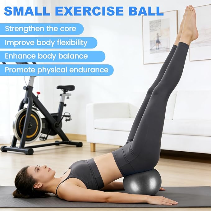 9 Inch Pilates Ball Small Exercise Ball, Workout Ball for Barre, Pilates, Yoga, Stability, Workout, Balance, Fitness at Gym Home Office