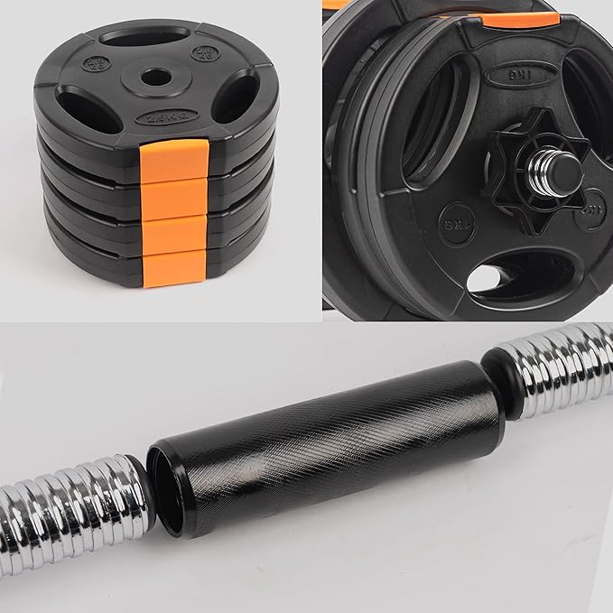 Phoenix Fitness Dumbbells Weight Set, Adjustable 2 in 1 Barbell Set for Exercise, Muscle and Strength Training