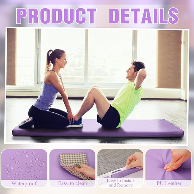 Lyrow 3 Inch 72"x 24" Thick Foldable Yoga Mat with Carry Strap, Non-slip Portable Foam Gym Mat for Yoga, Pilates and Stretching