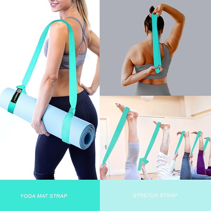A AZURELIFE [MAT NOT Included] Yoga Mat Sling, Yoga Mat Straps for Carrying, Easy-Cinch Yoga Mat Holder Strap
