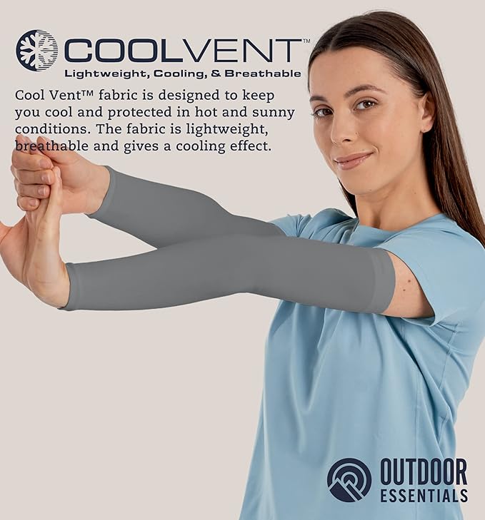 OutdoorEssentials UV Sun Protection Arm Sleeves - Compression Arm Sleeve, UV Arm Sleeves Men, Women - Golf Cooling Sleeves