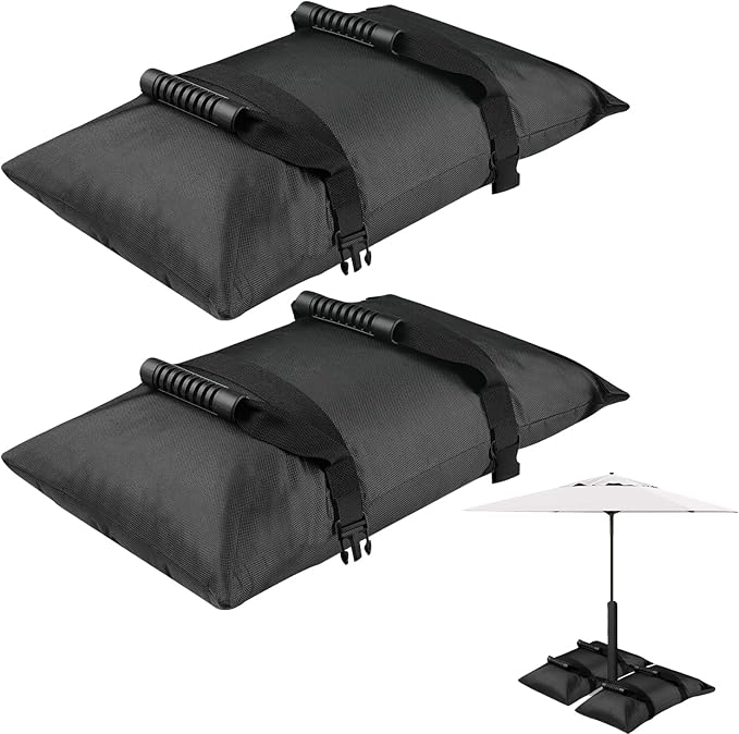 Abnaok Umbrella Base Weight Fillable Sandbags, 2PCS Sandbags for Weigh, Sandbag Weights for Patio Umbrella for Outdoor Garden (Without Sand) (90lbs(2 x 45lbs))