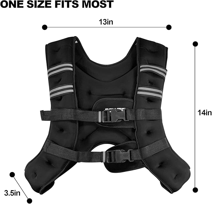 POWER GUIDANCE Weighted Vest for Men & Women with Reflective Stripes,Adjustable Workout Vest for Running, Jogging, Walking & Strength Training, Comfortable Rucking Weight Vest
