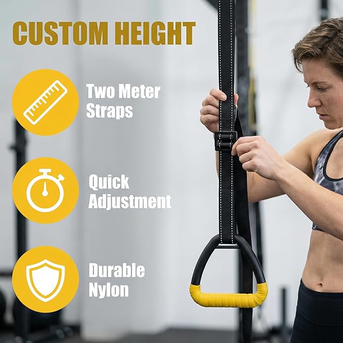 Adult Rings, Fitness Rings Equipment, Pull-up Rings, Adult Home Fitness Rings no-Punch bar Lanyard for Training Workouts