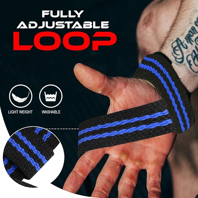 BEAST RAGE Lifting Wrist Straps for Weightlifting, Straps Gym Grip Power Workouts Lifting Straps Padded Cotton Men Women Wrap Lift, Deadlift Bodybuilding Weight Lifting Exercise Straps