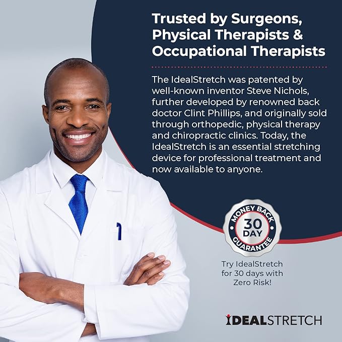 IdealStretch - Original Patented – Hamstring Stretcher, Lower Back Stretcher, Hip Stretcher, & Calf Stretcher - Knee Extension & Pain Relief