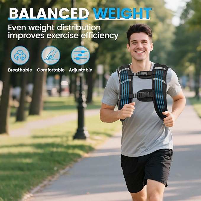 Weighted Vest, 6lb/8lb/12lb/16lb/20lb/30lb for Men, Women with Reflective Stripe, Weight Vests Adjustable for Workout, Strength Training, Running, Fitness, Muscle Building, Weight Loss clearance