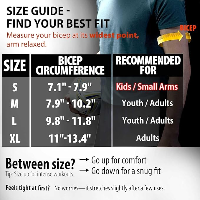 Frelaxy Padded Elbow Forearm Sleeves 2 Pack Compression Crashproof Arm Pads for Football Basketball Volleyball Soccer