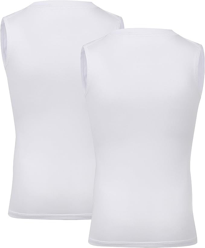 Youth Boy Girls Sleeveless Compression Shirt Kid Athletic Tank Top Quick Dry Basketball Football Undershirt