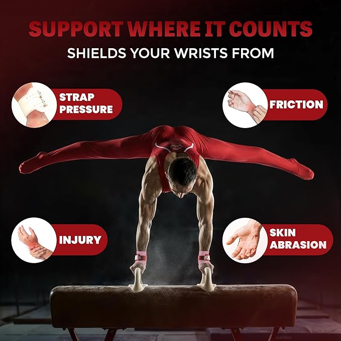 Reisport Gymnastics Wristbands - Unisex 5 Inch Sweat Wicking Wrist Protection for Grips & Training | One Size Fits Most - Available in Pink or White | Swiss Made Quality for Gymnasts