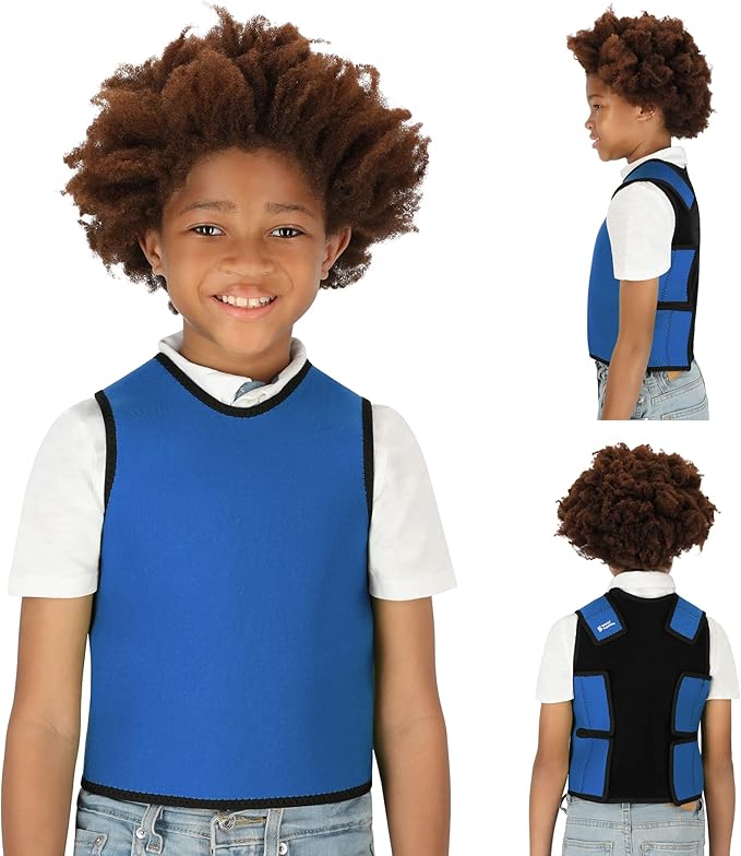 Special Supplies Sensory Compression Vest Deep Pressure Comfort (Blue, Small)