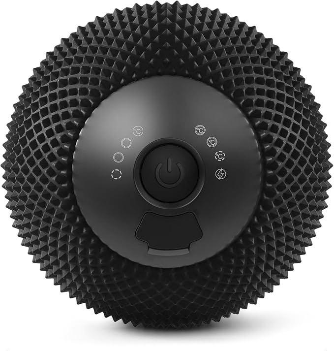 Vibrating Massage Ball with Heat, 7 Modes, Memory Function, Myofascial Release, Deep Tissue Muscle Recovery Ball for Trigger Point Massage - Mobility Ball Back & Hip Release Tool (Black)